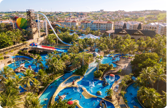 Imagem aérea do Beach Park.