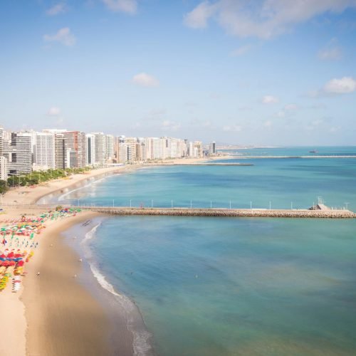 Vista aérea da Praia de Meireles, em Fortaleza-CE